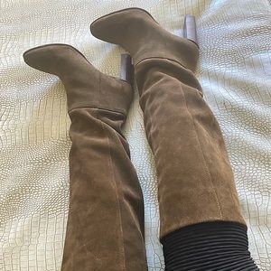 Olive suede Zara boots